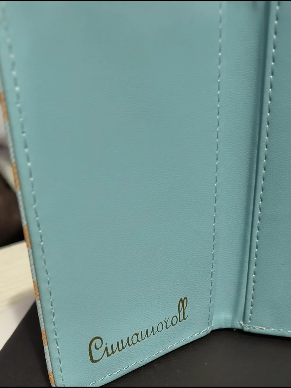 White Kids Character Wallet with Teal & Peach Accents